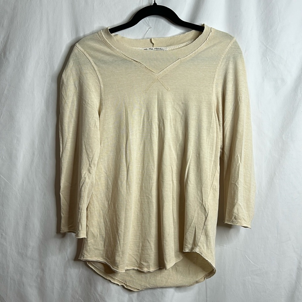 NWOT We The Free Womens Cream Stretchy Top M MEDIUM